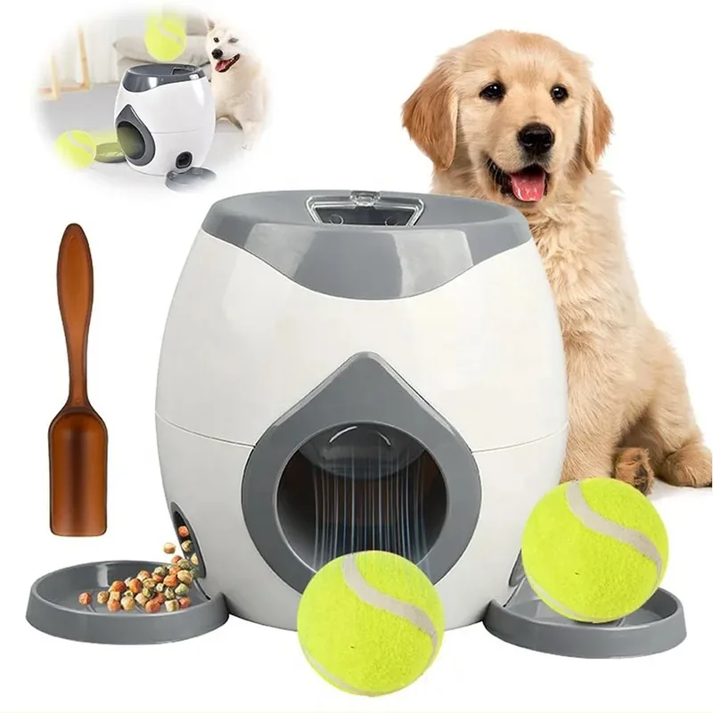 Interaktives Hundespielzeug mit Tennisball und Futterbelohnung