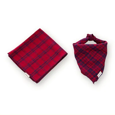 Plaid Polyester Bandana for Dogs and Cats