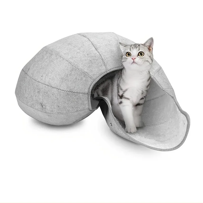 Collapsible Felt Cat Cave Bed 45 × 45 × 45 cm