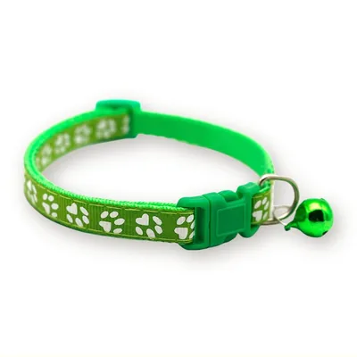 Reflective Paw Print Cat Collar with Bell