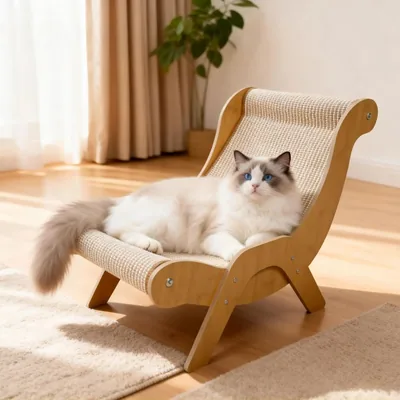 Cat Lounge Chair with Sisal Scratcher, 2 Sizes