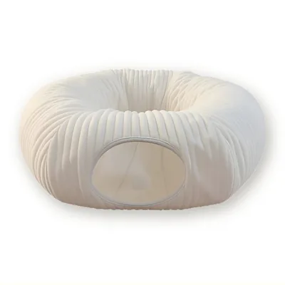 2-in-1 Plush Cat Tunnel Bed, Foldable Donut Shape, 85 cm