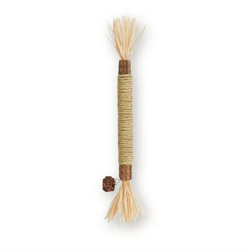 Polygonum Chew Stick for Cats with Raffia Tassels