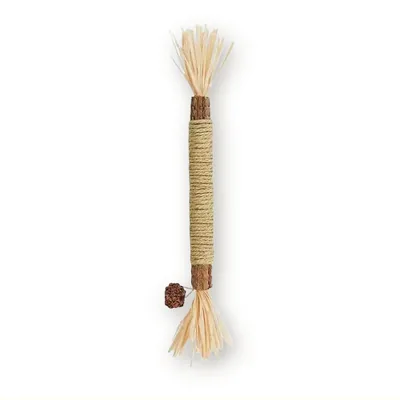 Polygonum Chew Stick for Cats with Raffia Tassels
