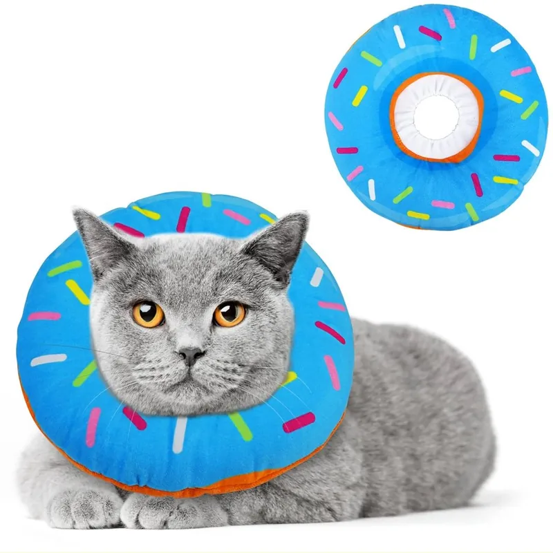 Weicher Donut-Schutzkragen für Katzen und Hunde, verstellbar