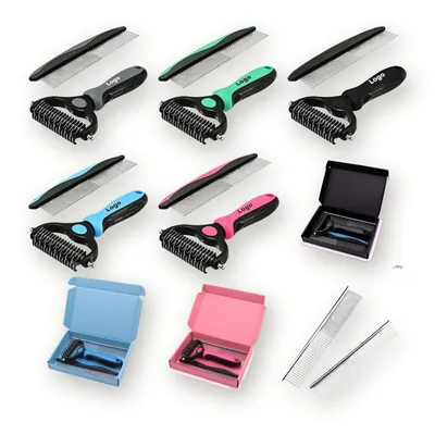 Double-Sided Undercoat Rake for Dogs and Cats