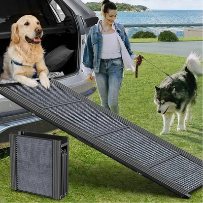 Foldable Aluminium Dog Ramp for Cars, SUVs and Trucks