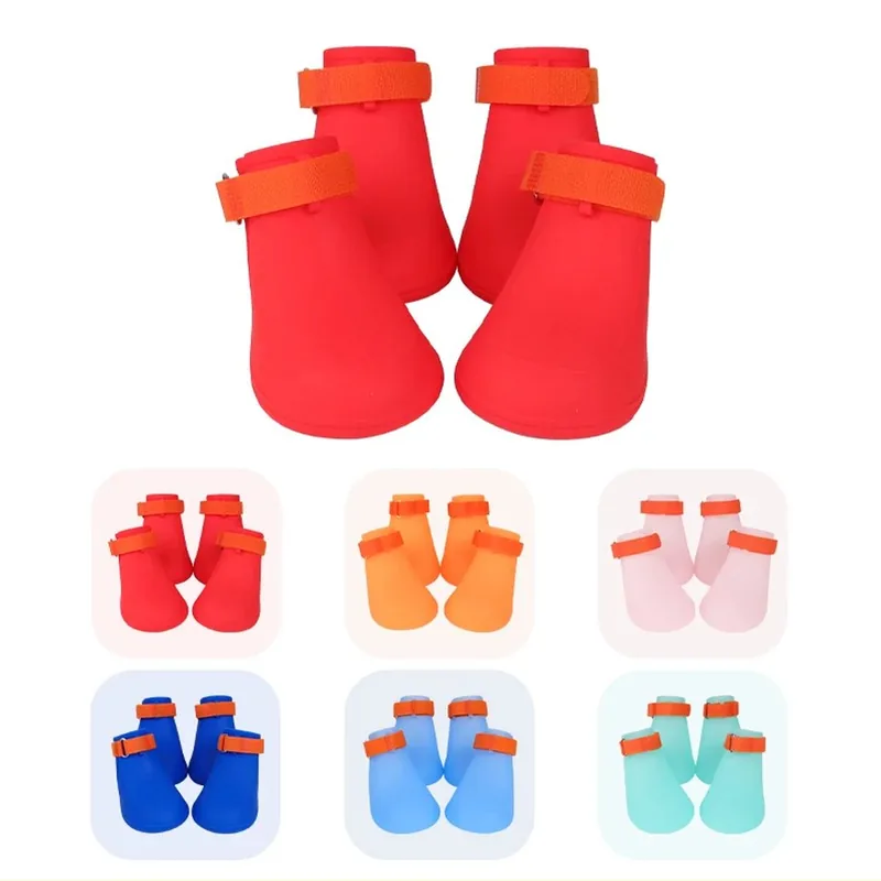 Waterproof Silicone Dog Boots with Anti-Slip Sole