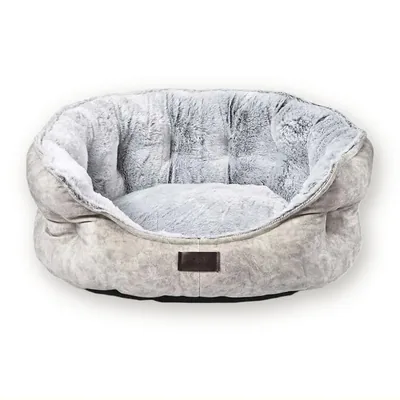 Oval Dog Sofa Bed with High Bolsters, Size S