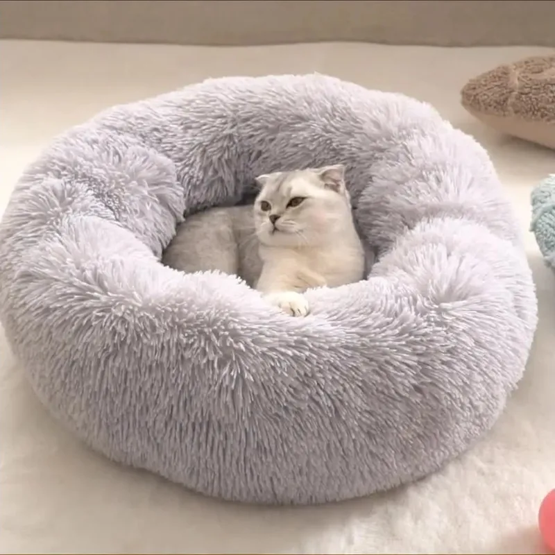 Faux Fur Donut Bed for Cats and Dogs