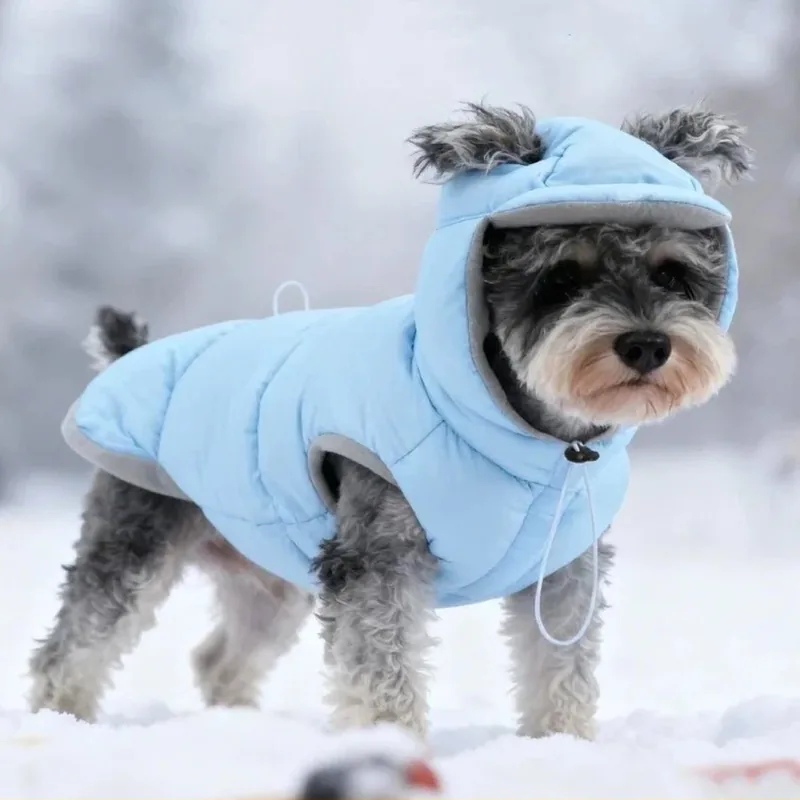 Chaleco acolchado tipo puffer con capucha para perros
