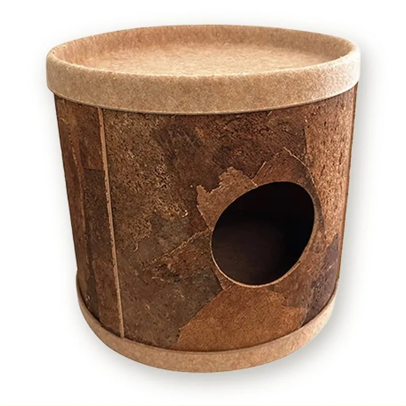 Natural Cork Enclosed Cat Cave Bed, Ø42 cm