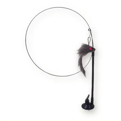 Suction Cup Cat Teaser with Flexible Steel Wire Attachment