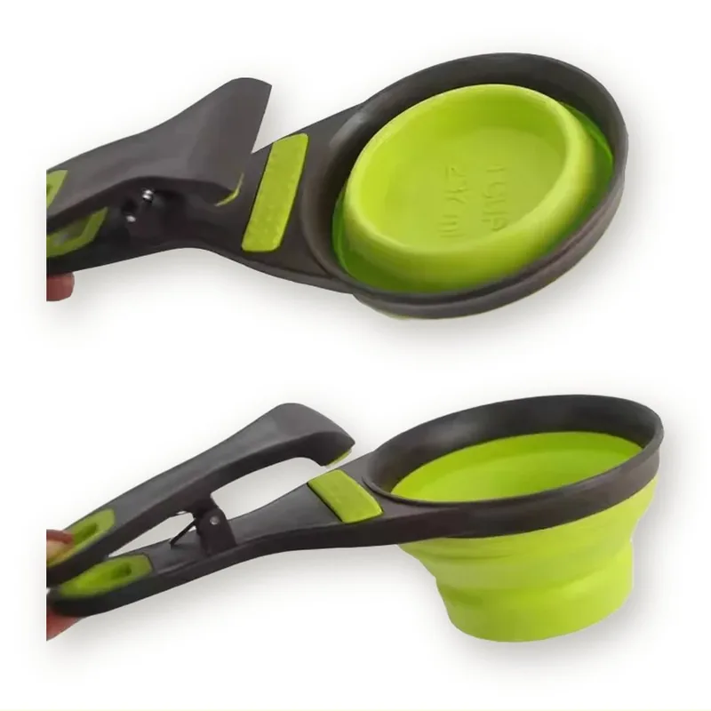 Collapsible Pet Food Scoop with Bag Clip, 3 Sizes