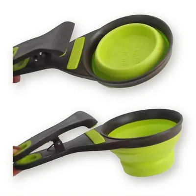 Collapsible Pet Food Scoop with Bag Clip, 3 Sizes