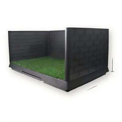 Dog Potty with Artificial Grass, Splash Walls and Pull-Out Tray