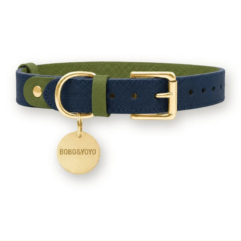 Leder-Hundehalsband mit verstellbarer Schnalle und Anhänger