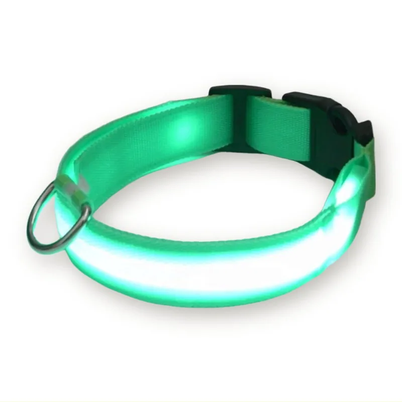 Rechargeable Nylon LED Light-Up Dog Collar