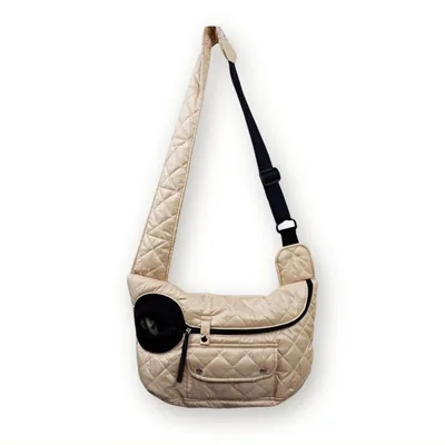 Quilted Shoulder Sling Carrier for Cats and Small Dogs