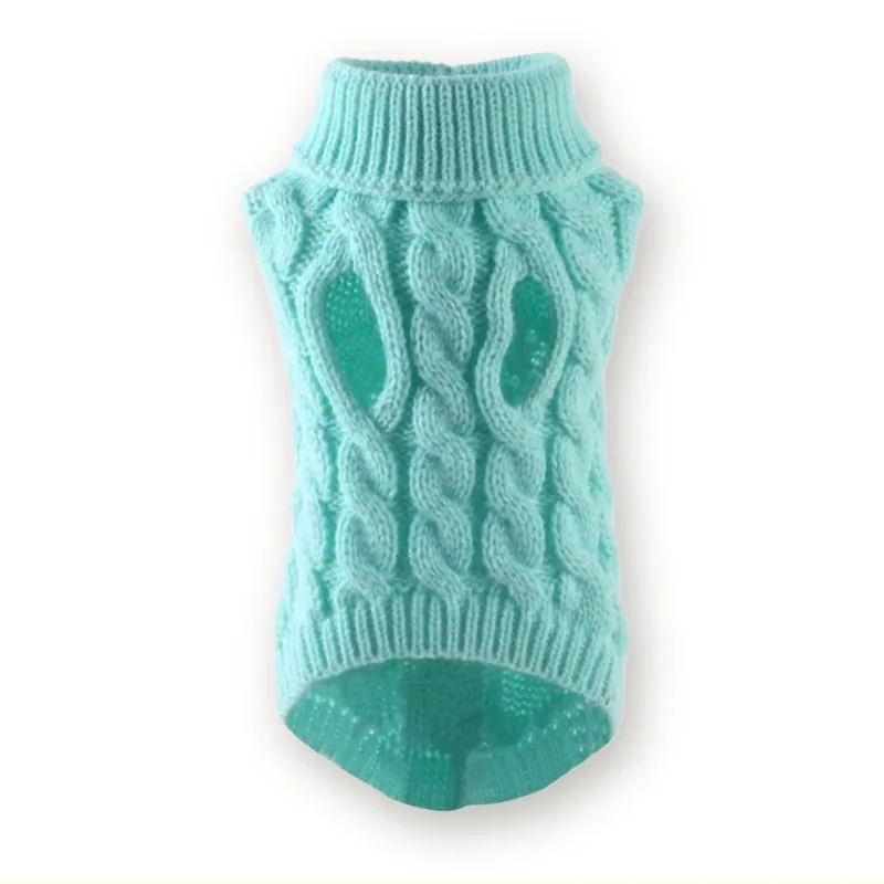 Cable-Knit Turtleneck Dog Sweater in 8 Colours