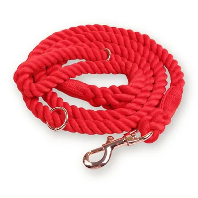 Handmade Braided Cotton Rope Dog Leash, 10 Colours