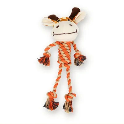 Plush Animal Dog Toy with Cotton Rope Legs