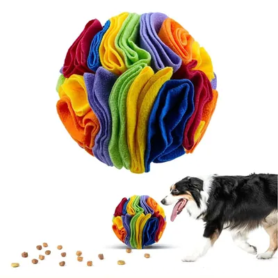 Fleece Snuffle Ball for Dogs, Treat Search Toy