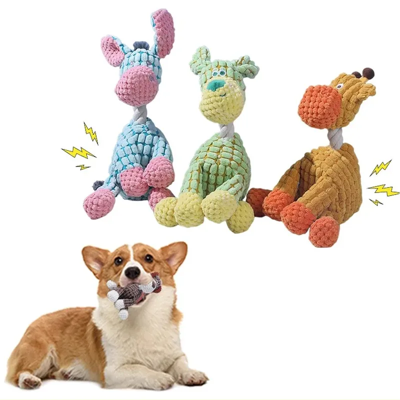 Squeaky Plush Donkey Dog Toy, 25 × 14 cm