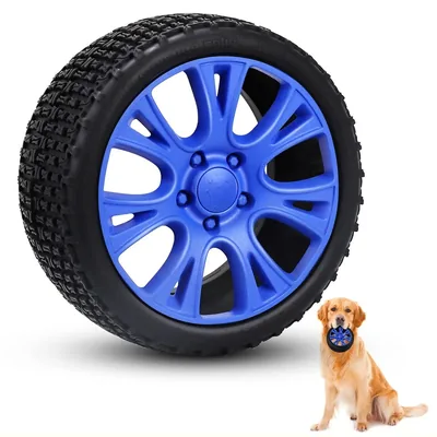 Rubber Tyre Dog Toy for Fetch and Chewing, 10.5 cm