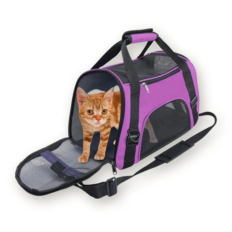 Transportín blando plegable para gatos y perros pequeños, 44 cm