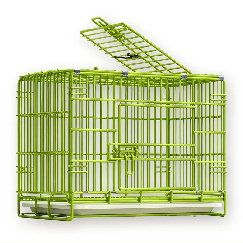 Inklapbare metalen hondenkennel met uittrekbare bak