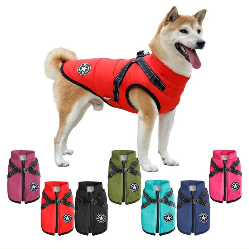 Waterdichte winterjas voor honden met reflectie